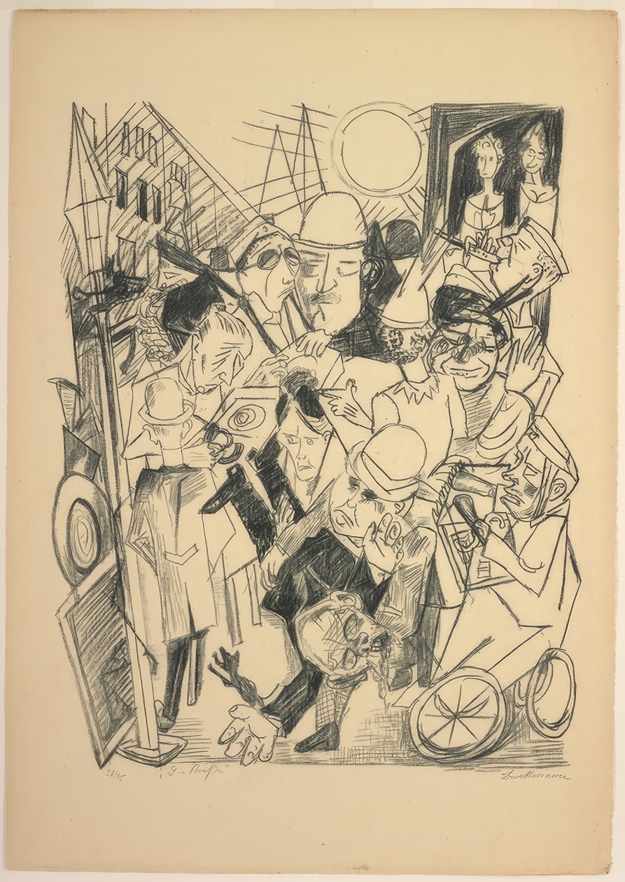 La Rue, planche trois de Die Hölle - Max Beckmann