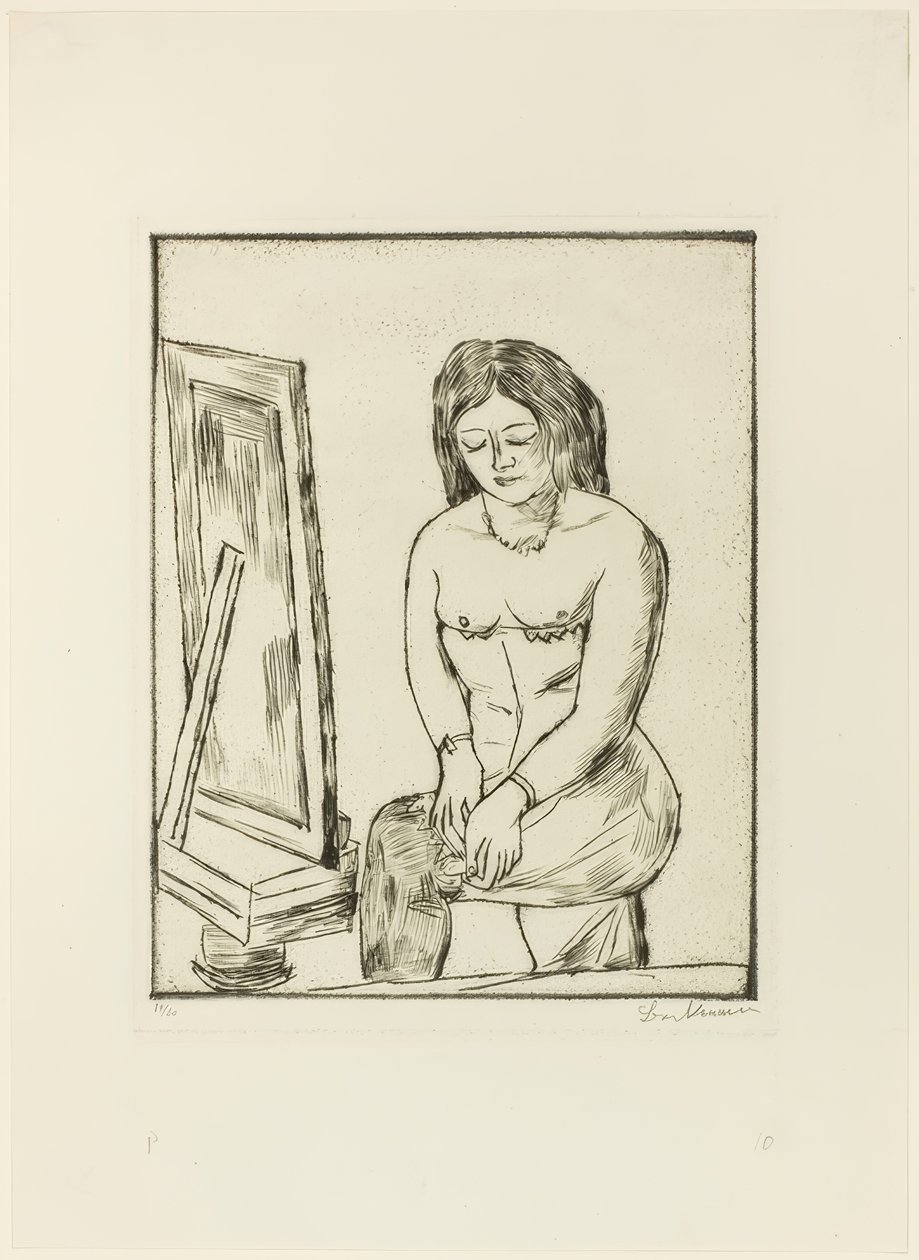 Toilette (Devant le miroir) - Max Beckmann
