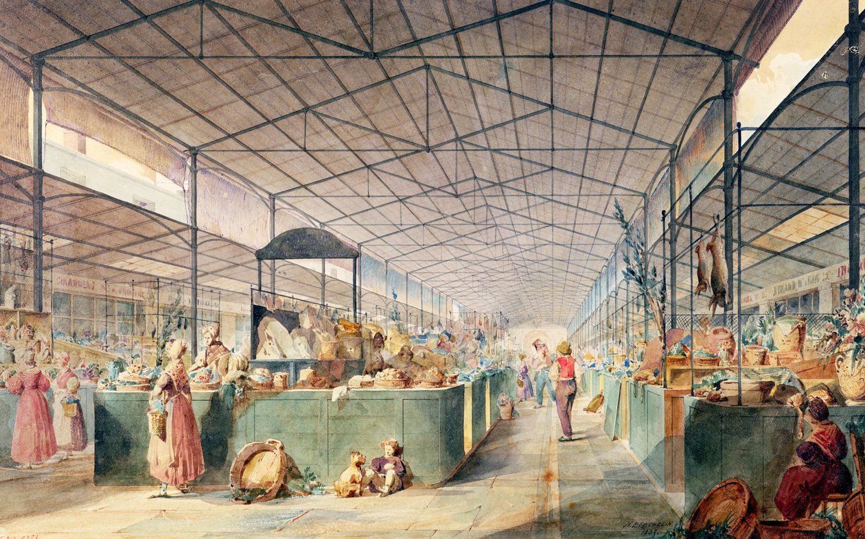 Intérieur des Halles, 1835 - Max Berthelin