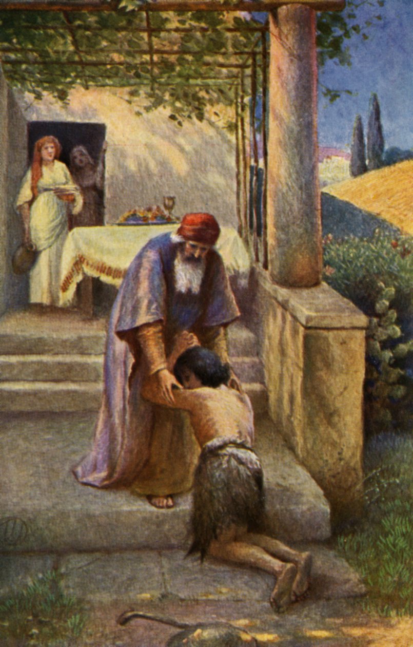 Le fils prodigue, scène du Nouveau Testament - Max Hirmer