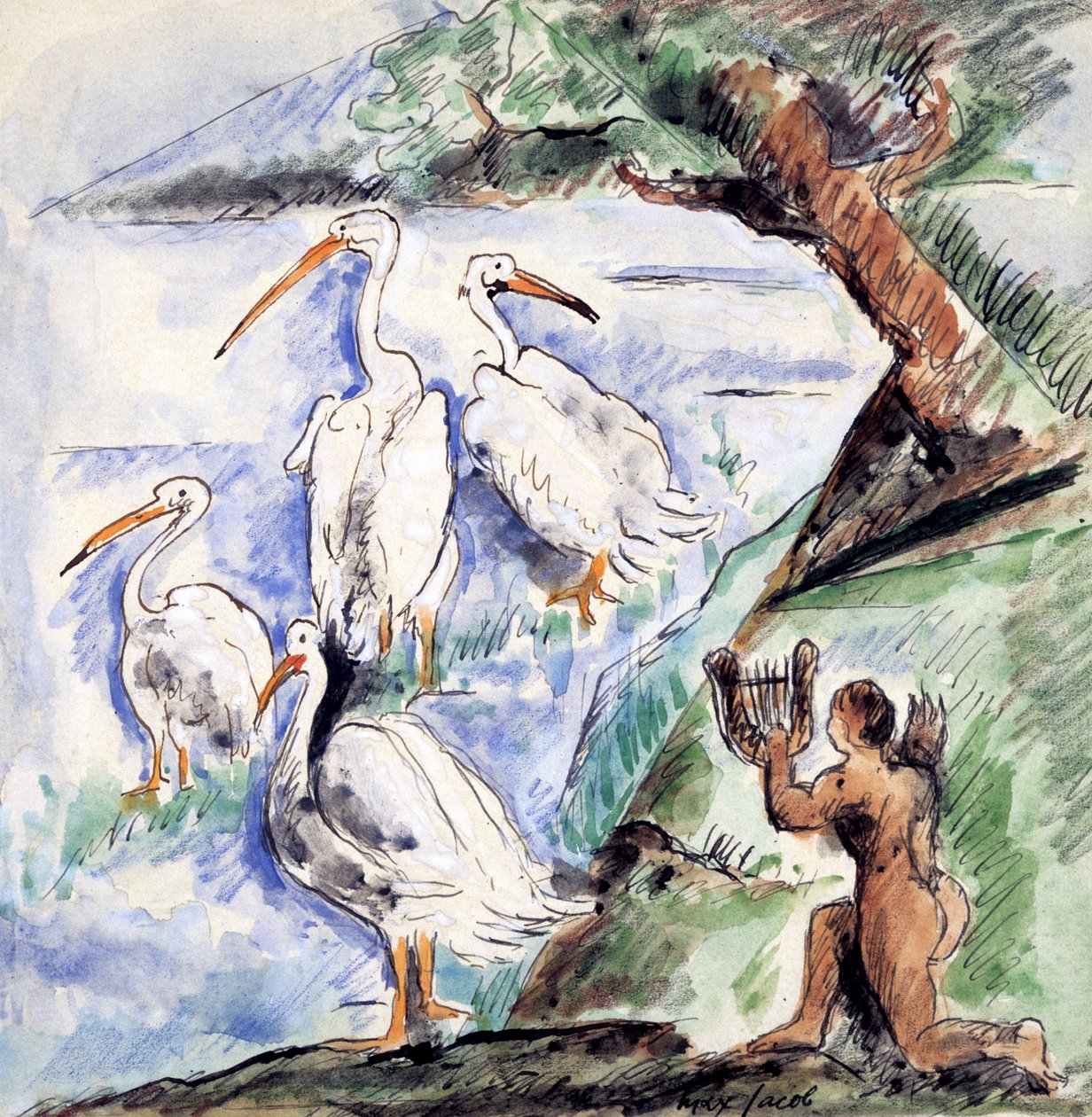 Orphée avec les pélicans, vers 1900-1944 - Max Jacob