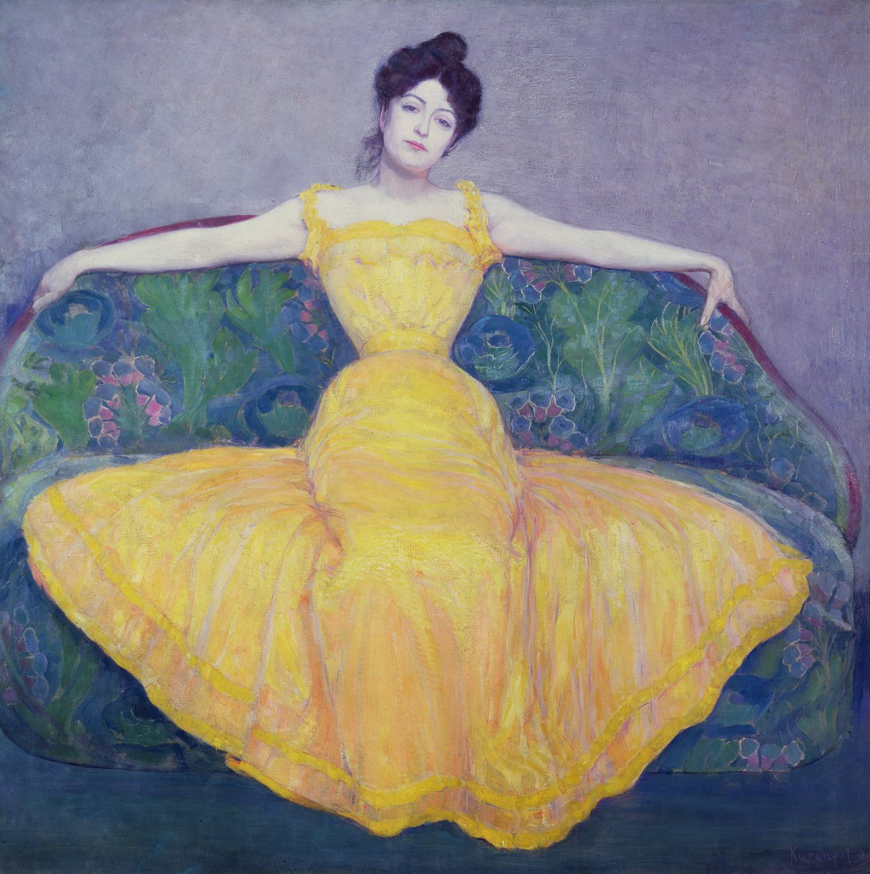 Dame en robe jaune - Max Kurzweil