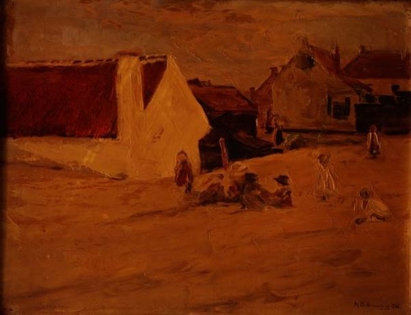 Enfants Jouant dans un Village - Max Liebermann