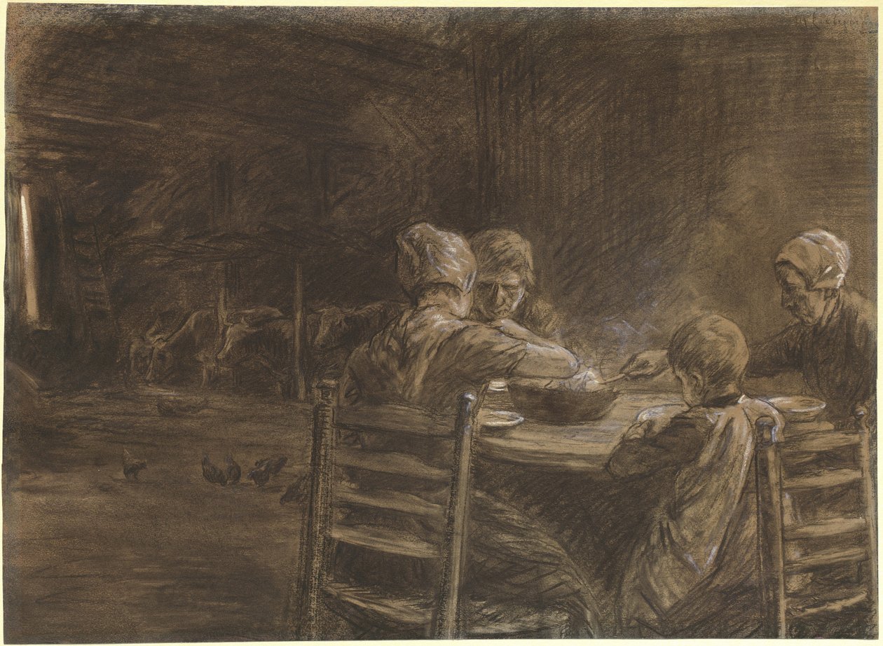 Paysans frisons orientaux mangeant le souper - Max Liebermann