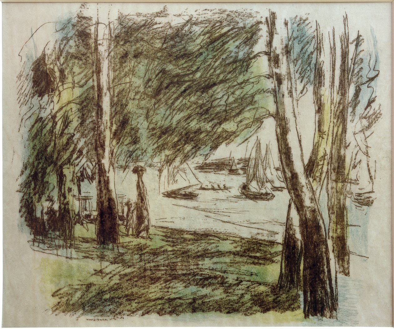Paysage au Wannsee avec voiliers - Max Liebermann