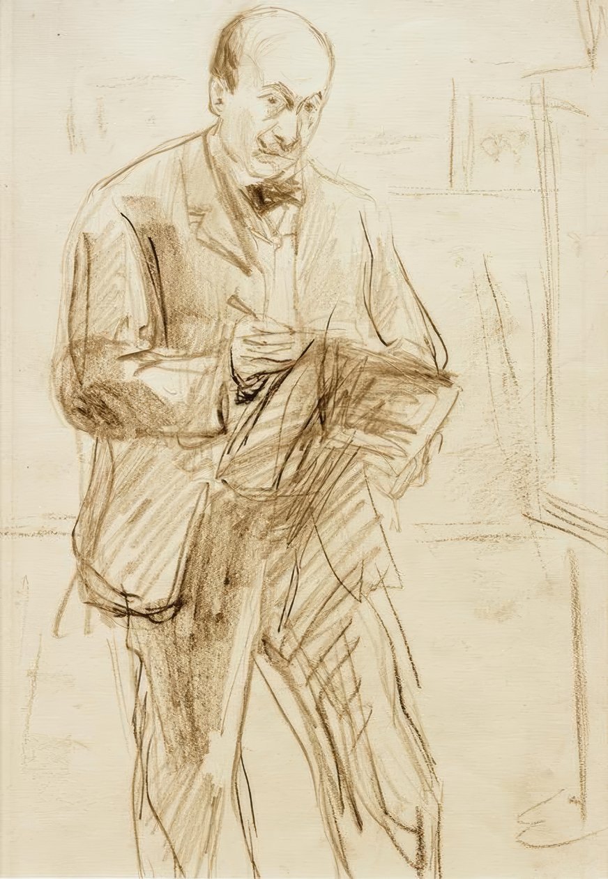Max Liebermann, Autoportrait dessinant - Max Liebermann