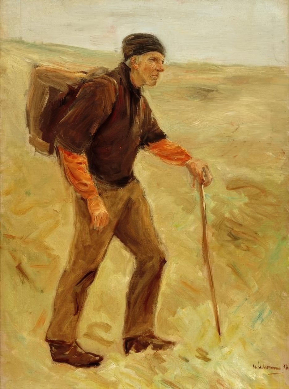 Paysant marchant (étude, figure entière) - Max Liebermann