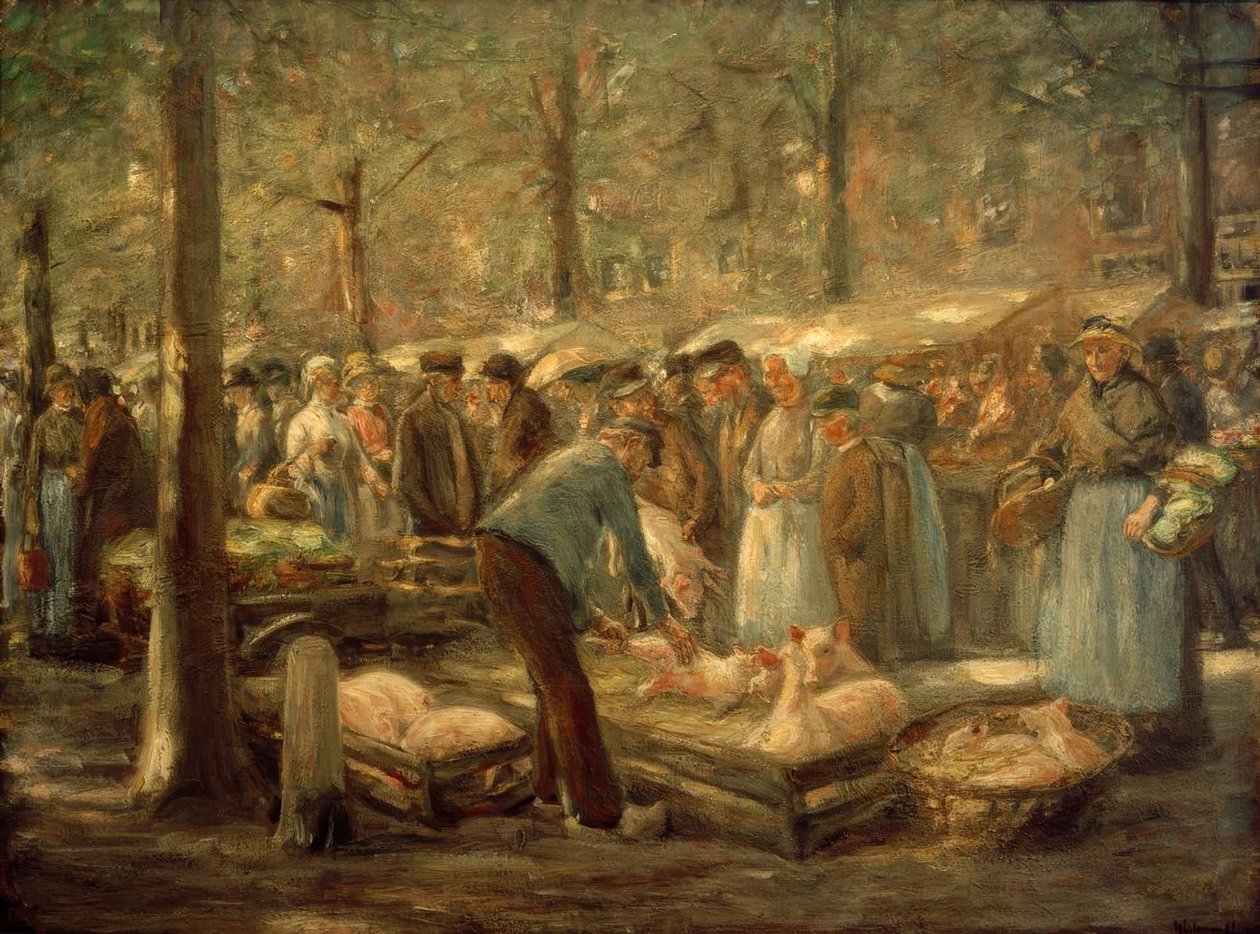 Marché aux cochons à Haarlem - Max Liebermann