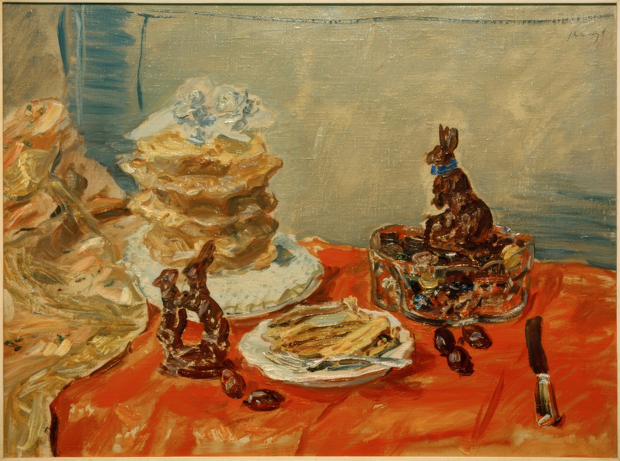 Nature morte avec lapins en chocolat - Max Slevogt