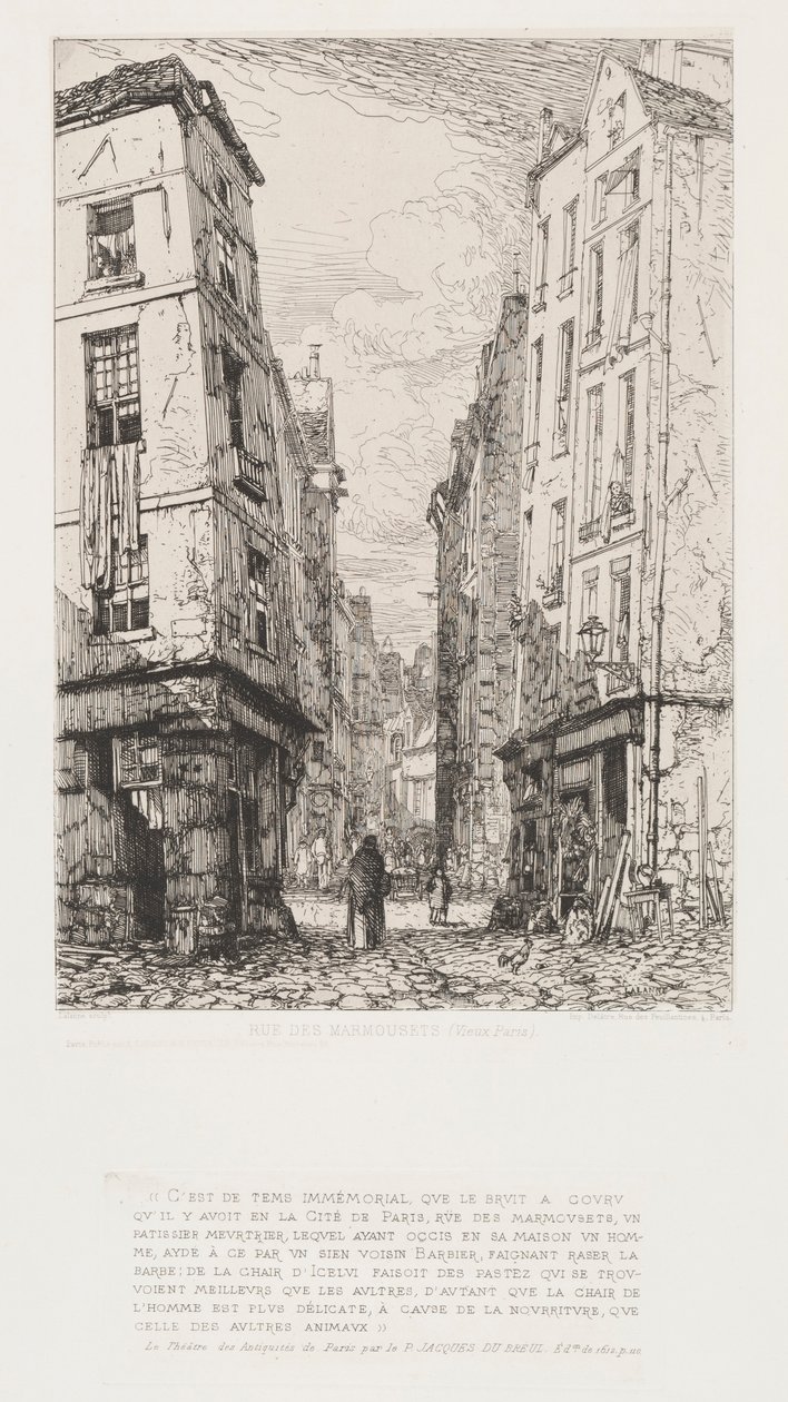 Rue des Marmousets, Vieux Paris, 1862 - Maxime Lalanne