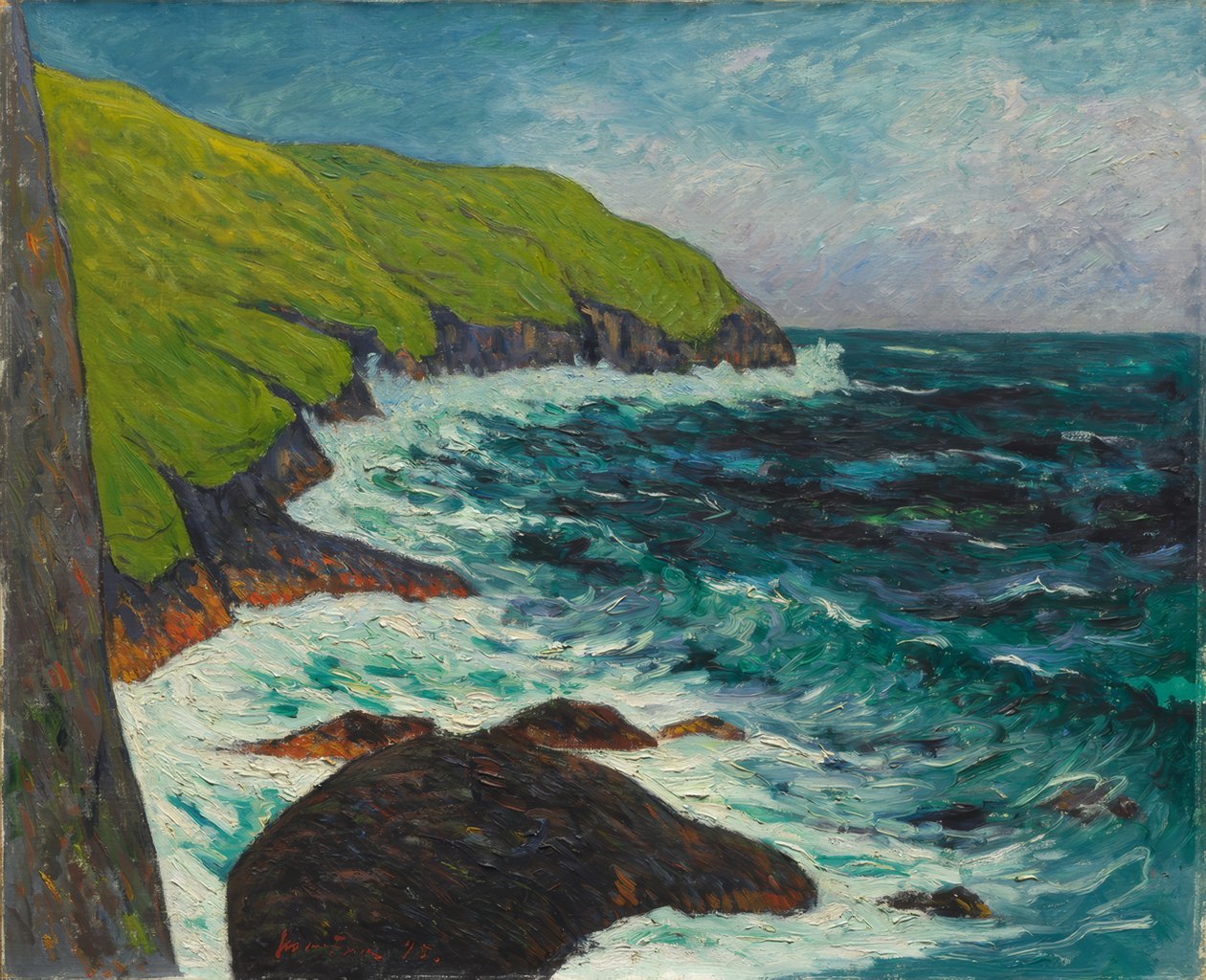 Les falaises de Beg-ar-Fry, Saint-Jean-du-Doigt" - Maxime Maufra