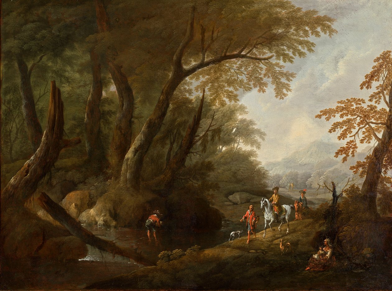 Paysage forestier avec plan d