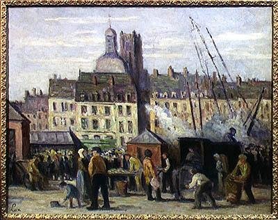 Le marché aux poissons, Dieppe, 1930 - Maximilien Luce