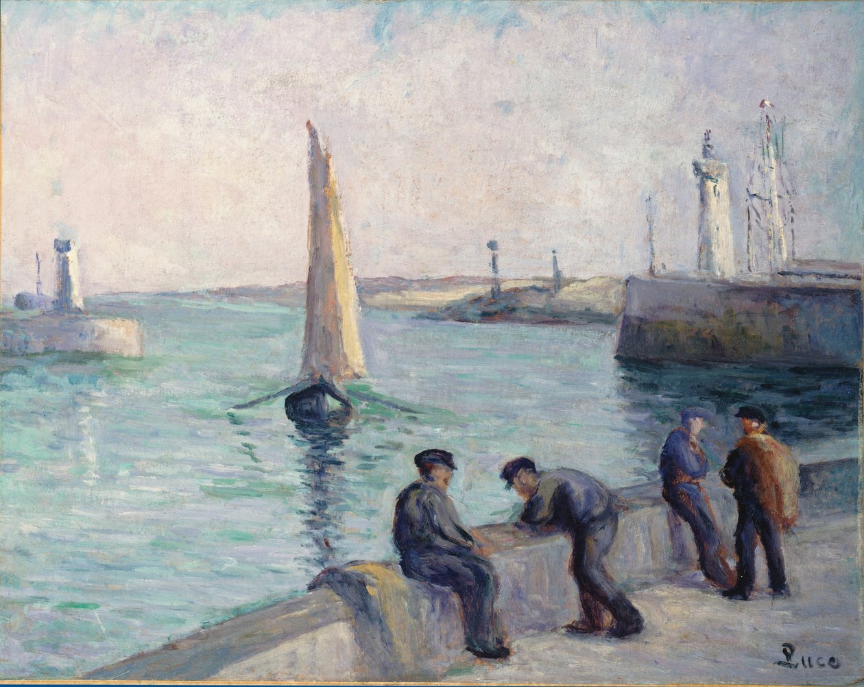 Les pêcheurs sur le quai, vers 1920 - Maximilien Luce