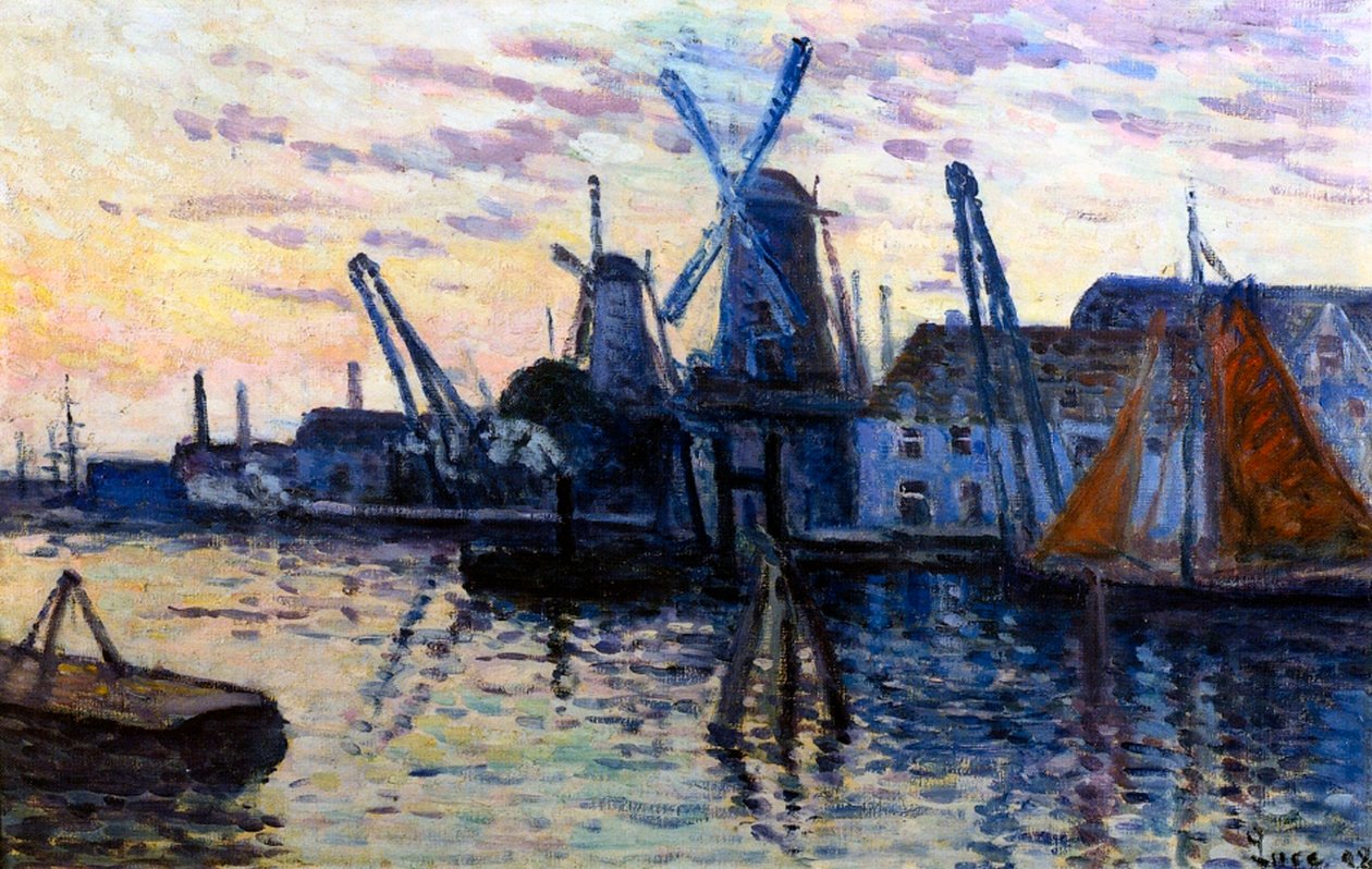 Moulins à vent en Hollande, 1908 - Maximilien Luce