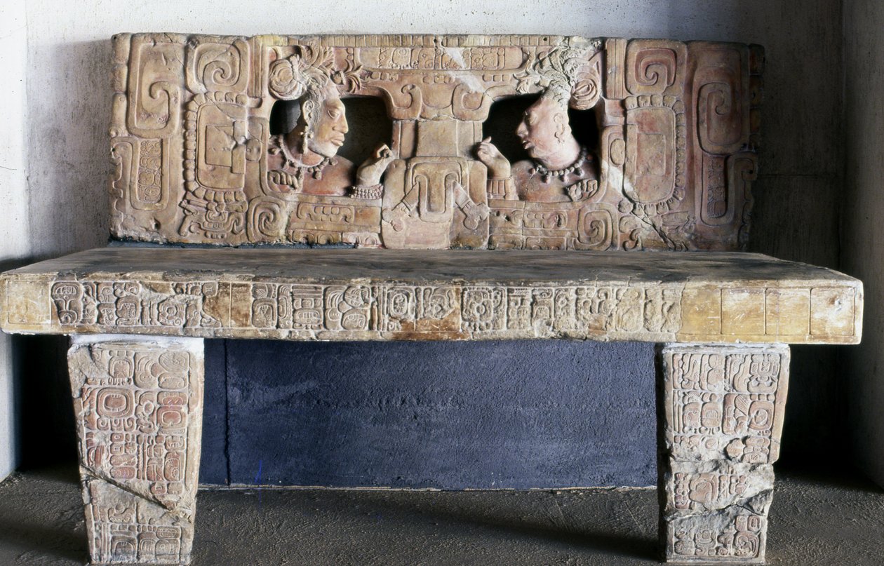 Trône 1 de Piedras Negras, Usamacinta, Guatemala, Période Classique Tardive (600-900) - Mayan
