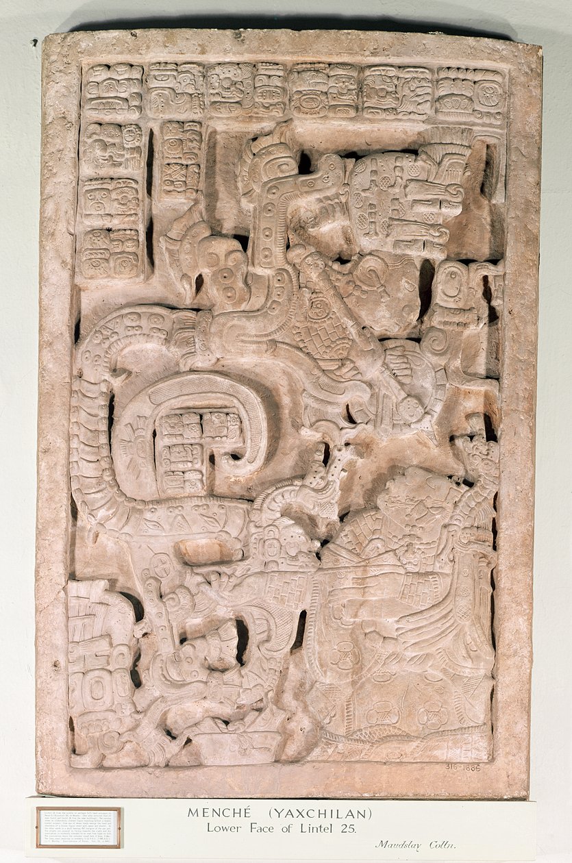 Linteau de Yaxchilan 25, période classique tardive, 600-900 après J.-C. - Mayan