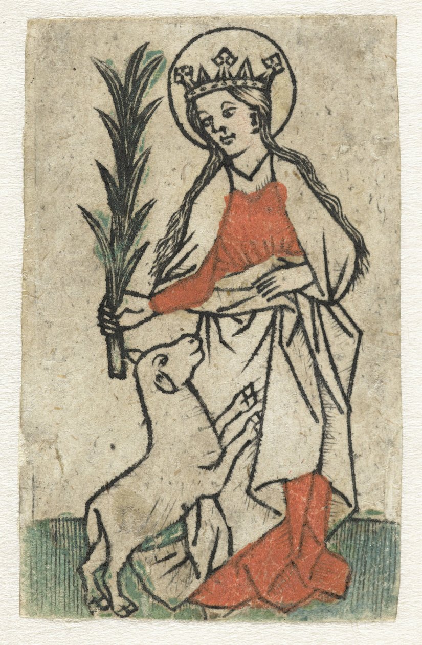 Sainte Agnès - Meester van de Olijfberg uit de Verzameling Dutuit