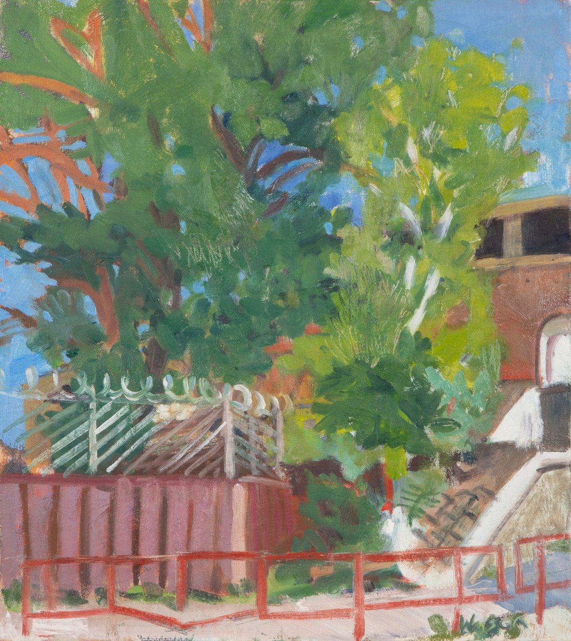 Trois clôtures, 2012 (huile sur toile) - Megan Williamson
