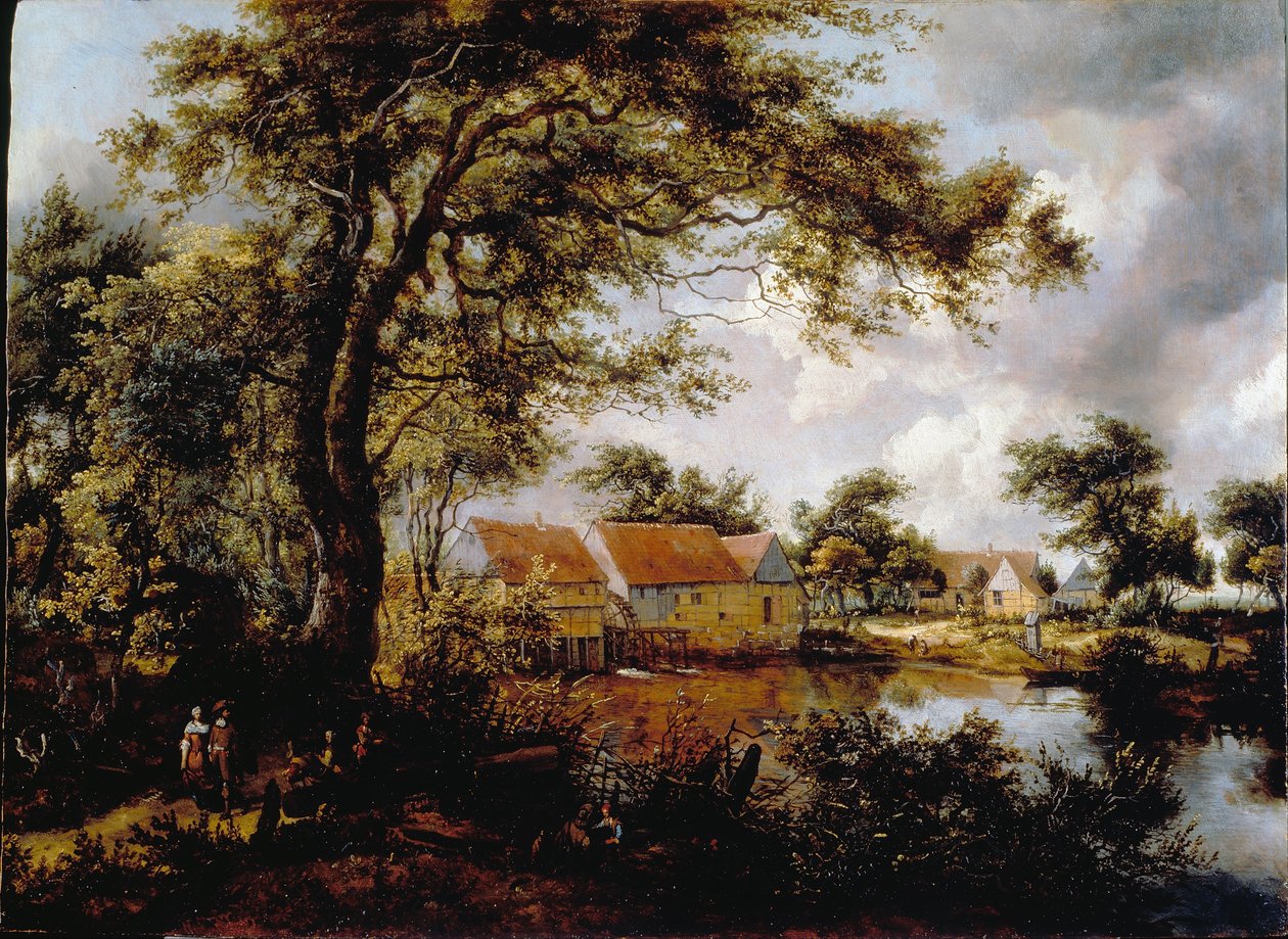 Paysage boisé avec un moulin à eau - Meindert Hobbema