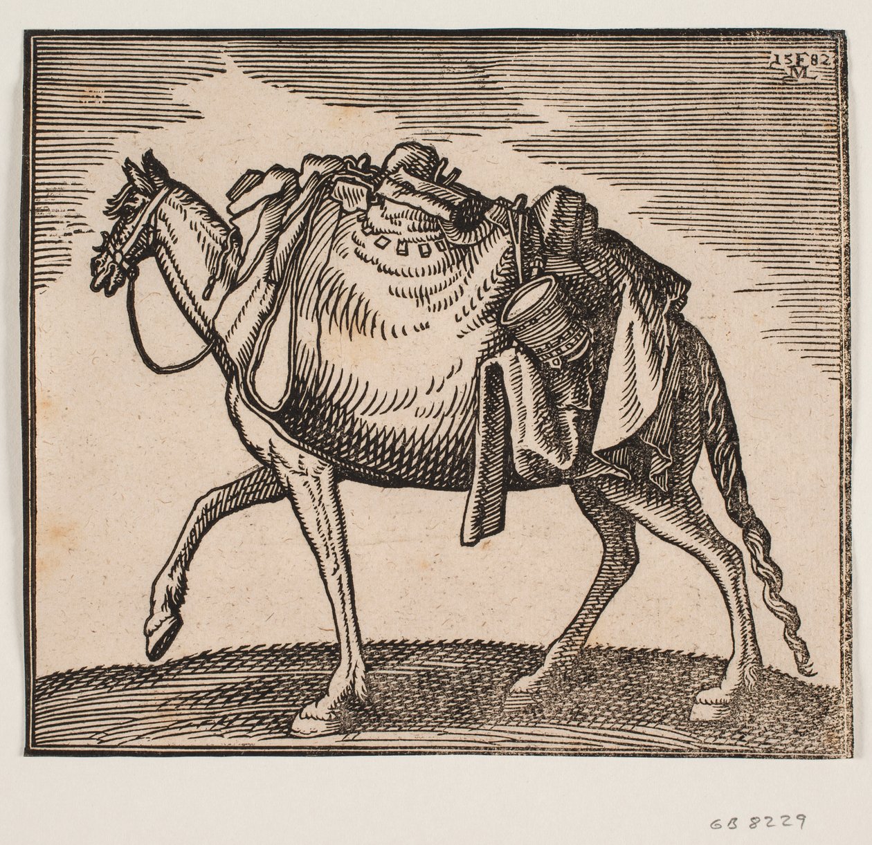 Cheval lourdement chargé - Melchior Lorck