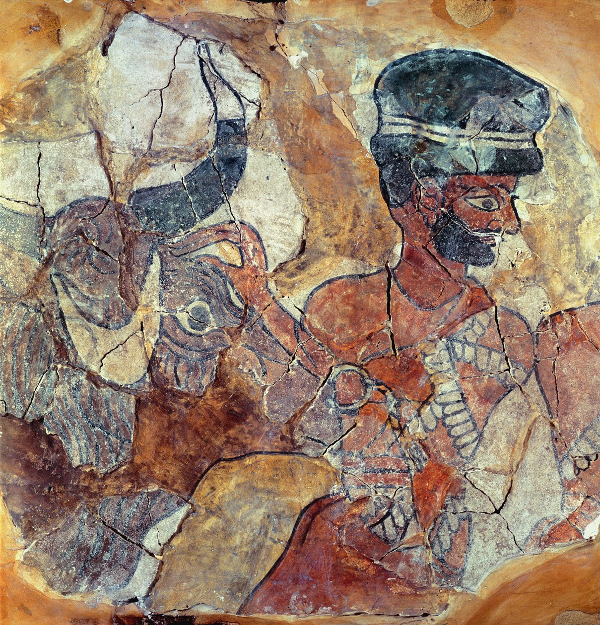 Un prêtre menant un taureau au sacrifice, du Palais de Zimri-Lim, Mari, Moyen Euphrate - Mesopotamian