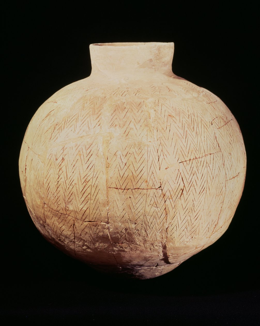 Vase avec sculpture décorative, de Tell-Hassuna, 5e millénaire av. J.-C. - Mesopotamian