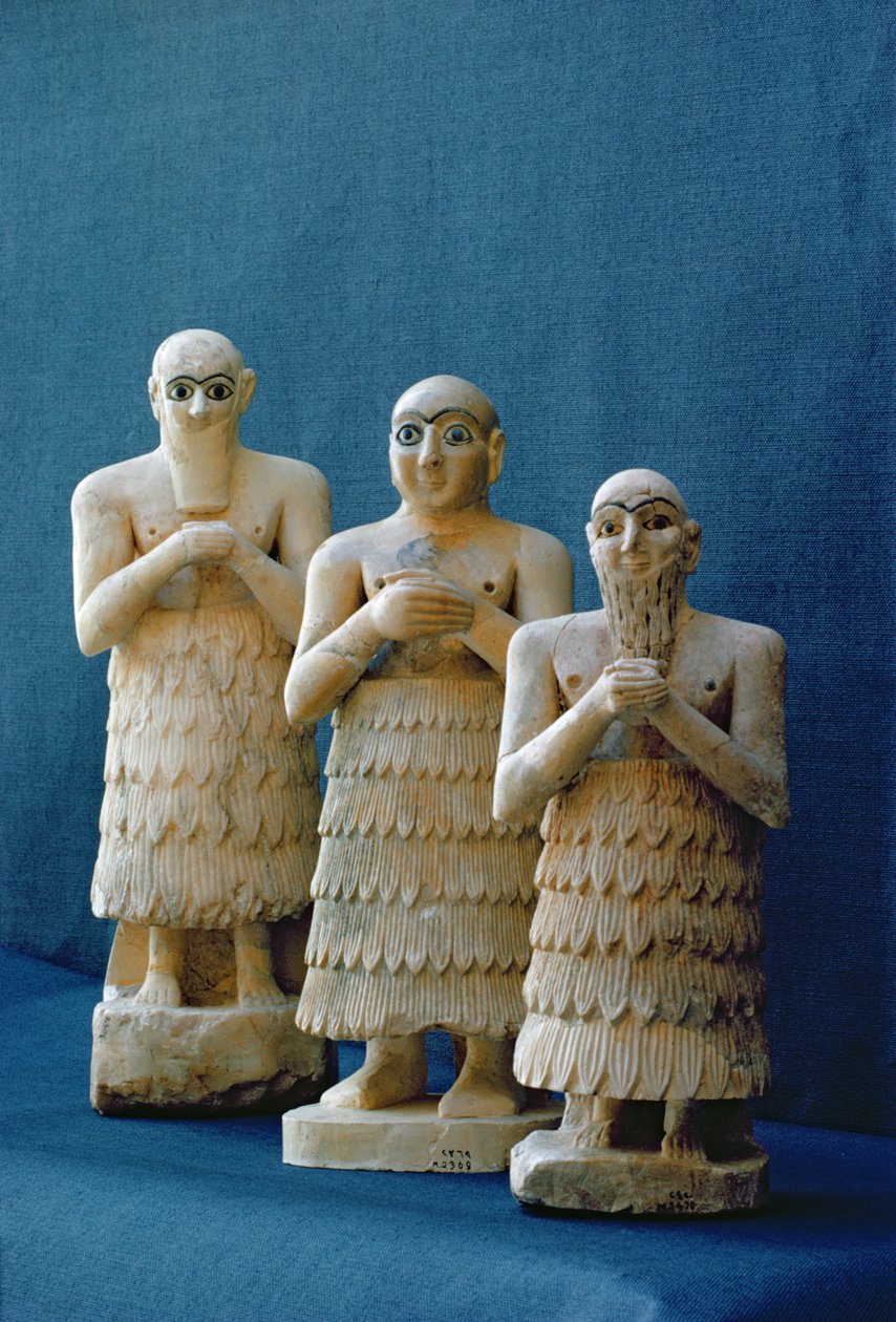 Figurines votives découvertes à Nippur, Irak, vers 2800 av. J.-C. - Mesopotamian