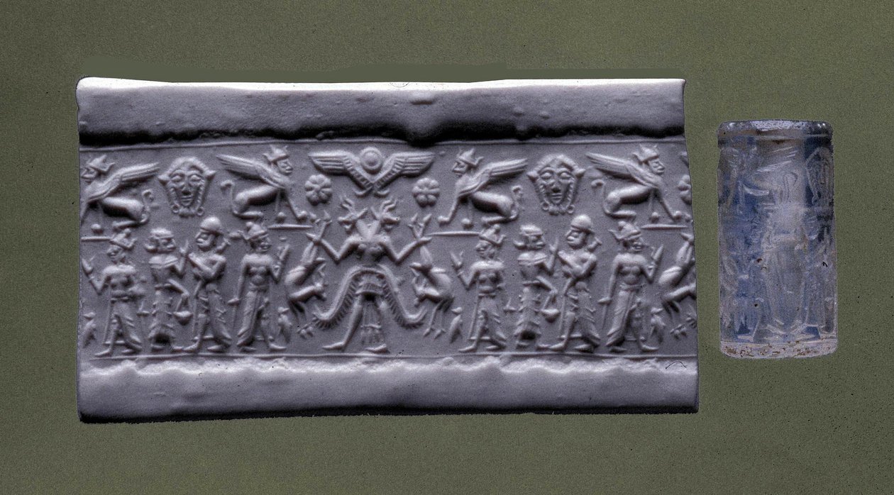 Sceau-cylindre, Syrie du Nord (quartz) - Mesopotamian Mesopotamian