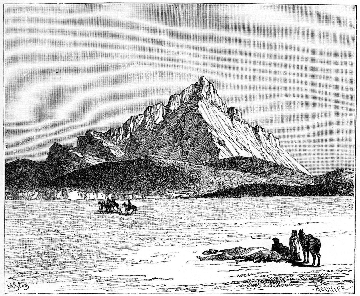Le Djebel Zaghouan, vers 1890 - Meunier