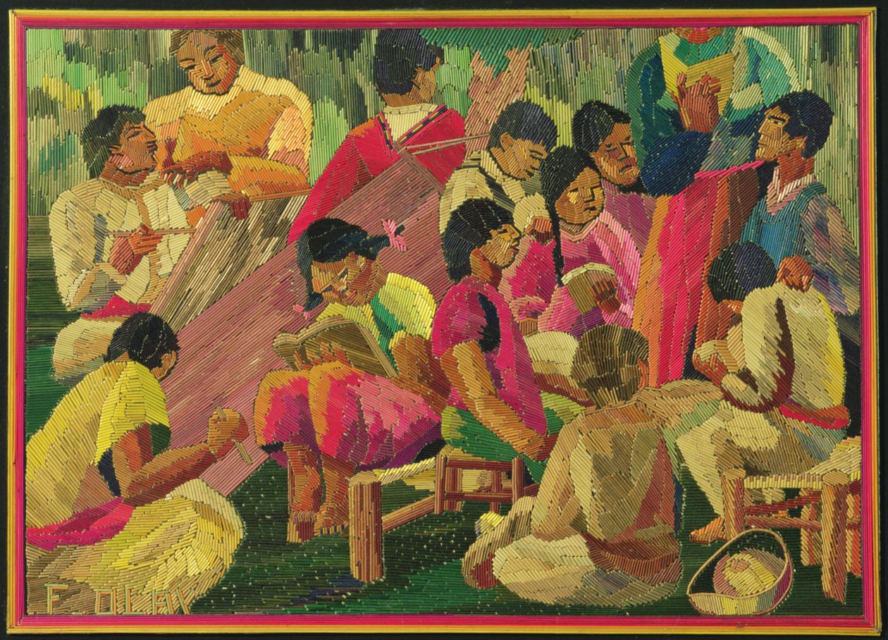 Scène de village mexicain - Mexican School