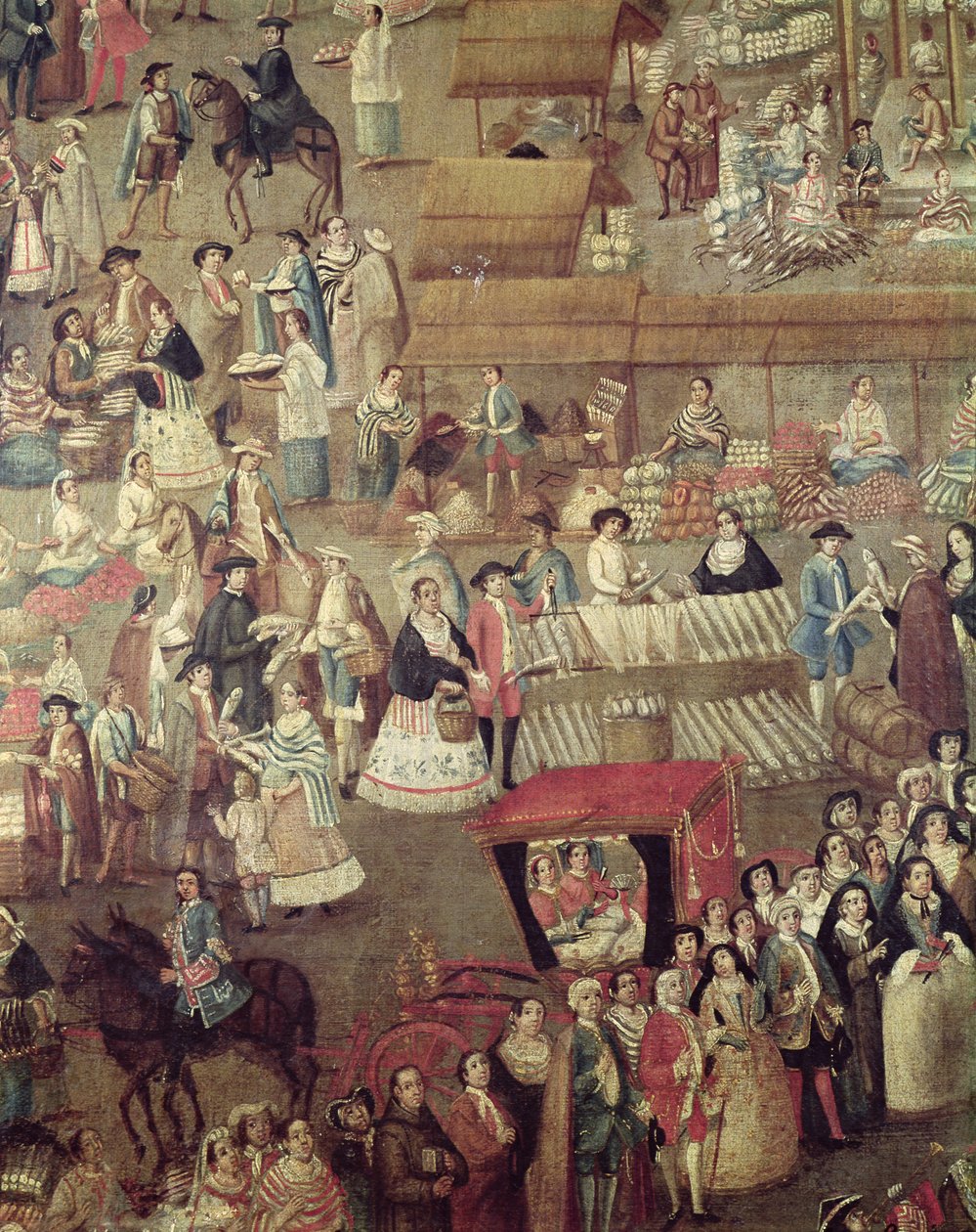 Plaza Mayor à Mexico, détail du marché - Mexican School