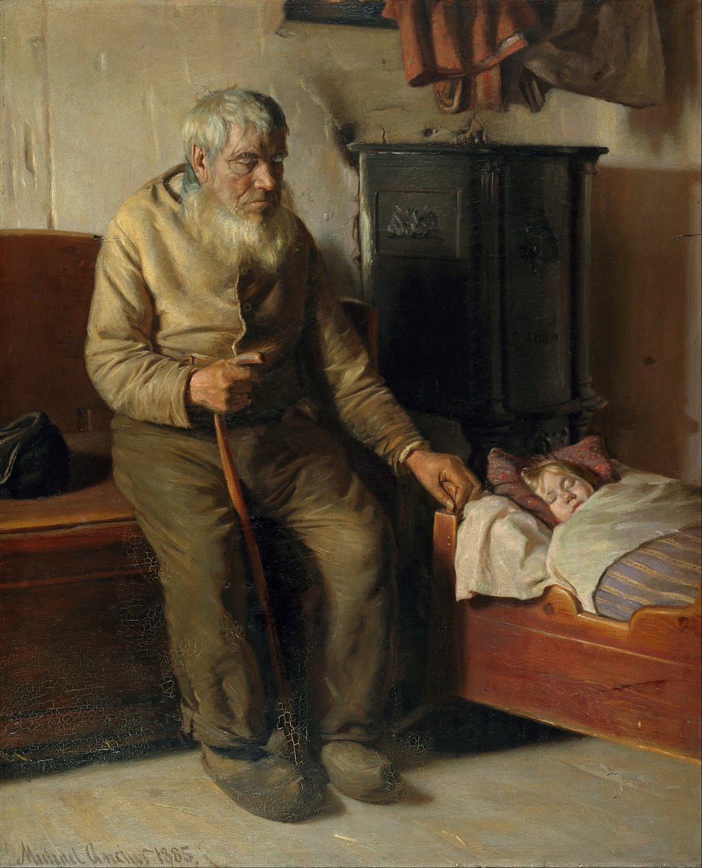 Kristian aveugle gardant un enfant - Michael Peter Ancher