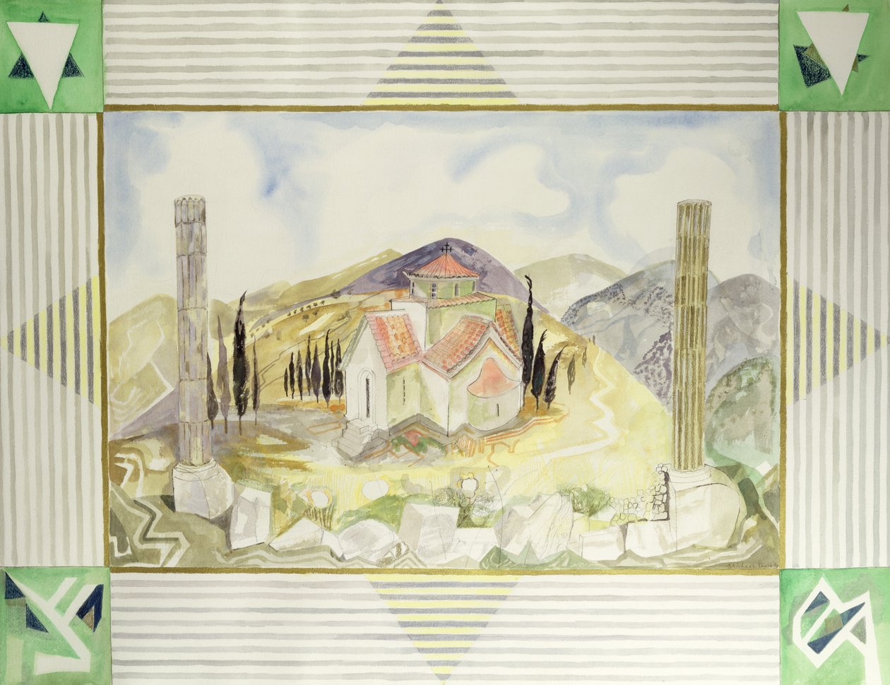 Temple dans la campagne de Hosios Lukas, de la série Greek Experience, 1989 - Michael Chase