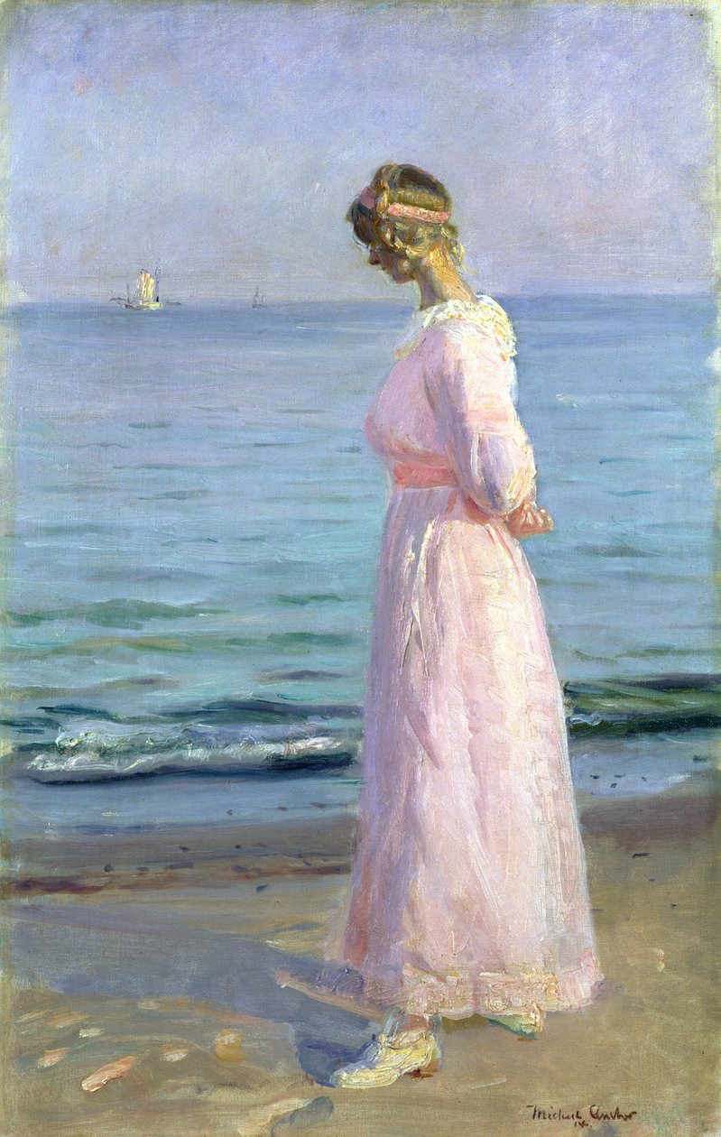 Fille en robe rose, 1914 - Michael Peter Ancher