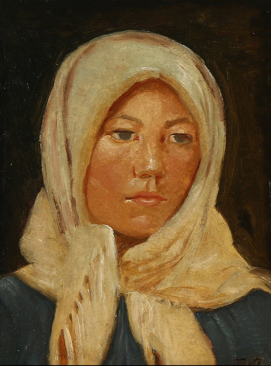 Jeune femme de Skagen, portant un foulard - Michael Peter Ancher