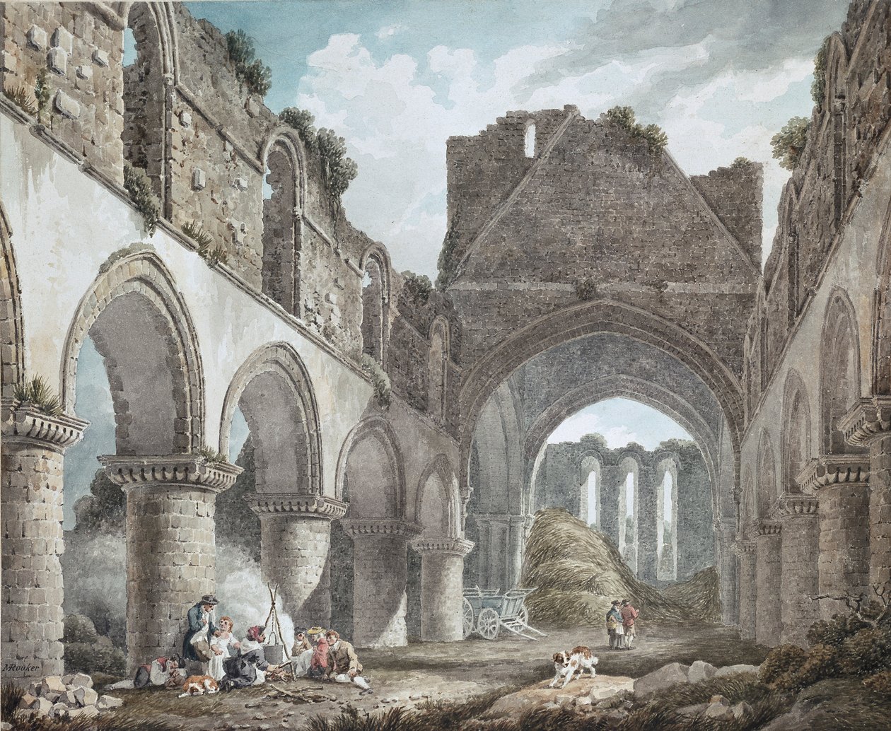 Abbaye de Buildwas, Shropshire, vers 1760-1800 - Michael Angelo Rooker