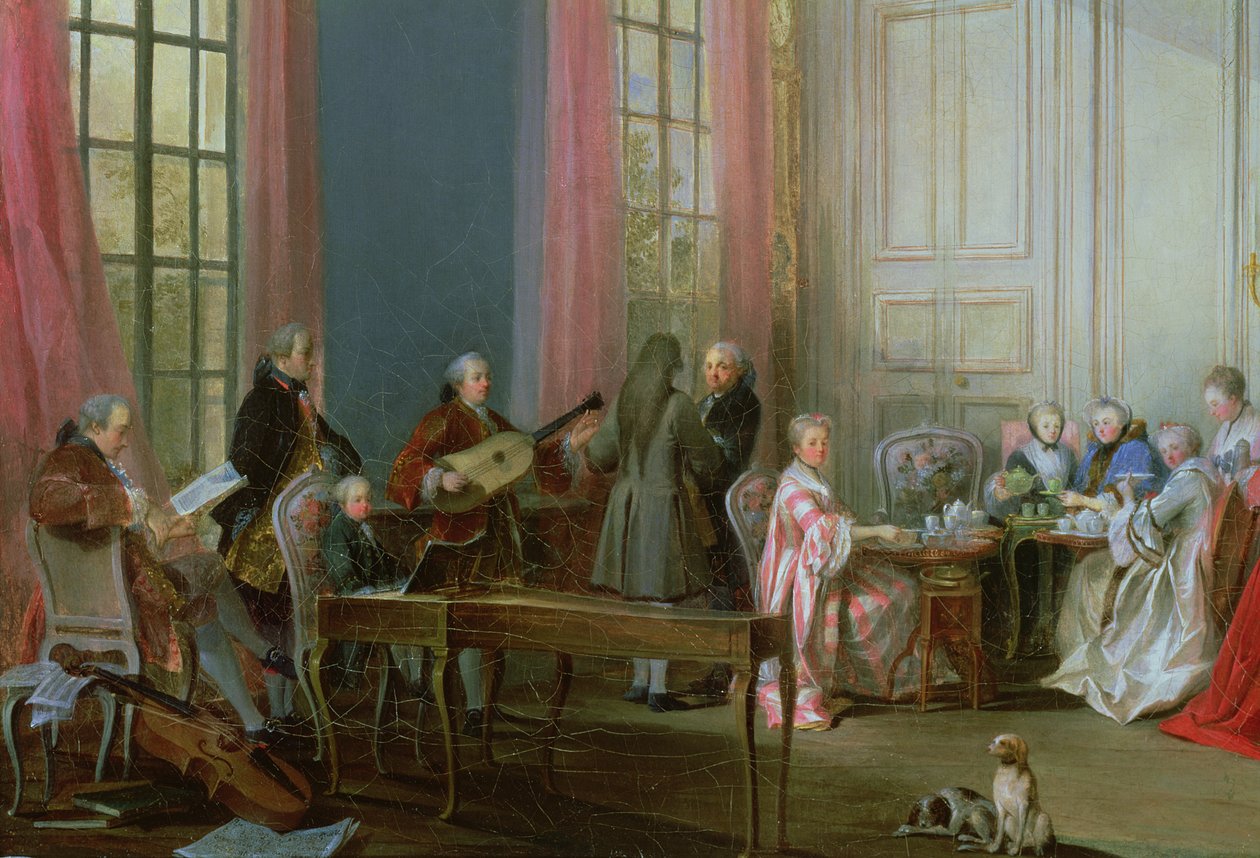 Le jeune Mozart au clavecin, détail de Le Thé à l