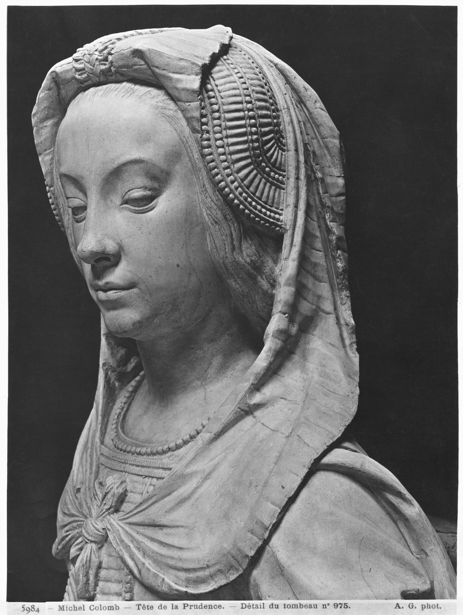 Nantes, Cathédrale Saint-Pierre et Saint-Paul, Tombeau de François II, Duc de Bretagne et Marguerite de Foix, tête de Prudence, 1502-07 (plâtre moulé sur marbre) (détail) - Michel Colombe