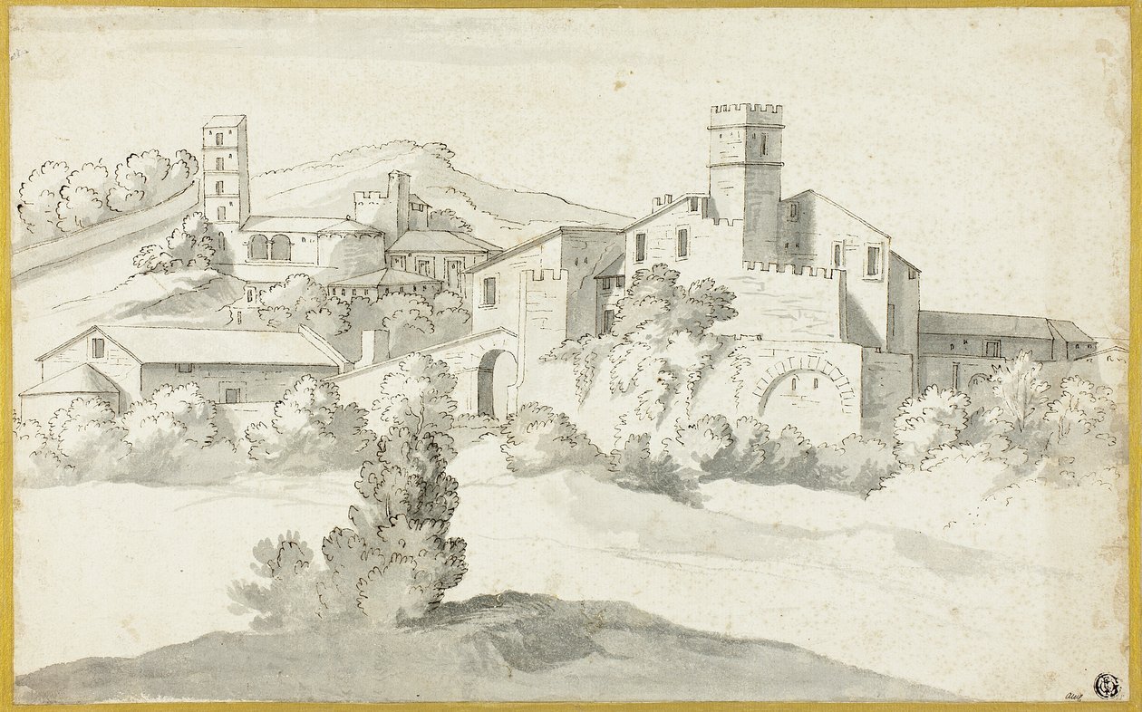 Paysage avec un vieux château - Michel Ange Houasse