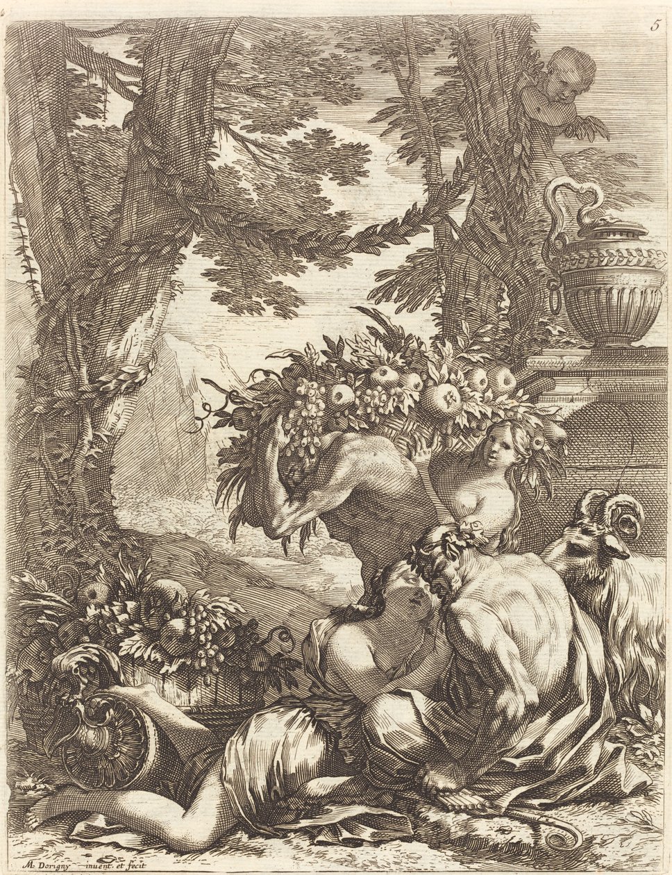Faune embrassant une bacchante - Michel Dorigny