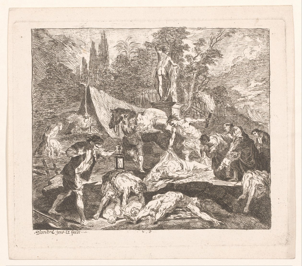 Enterrement des morts - Michel Francois Dandre Bardon