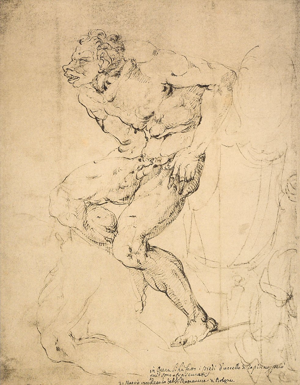 Un diable, dessin de Michel-Ange. Gabinetto dei Disegni e delle Stampe, Galerie des Offices, Florence - Michelangelo Buonarroti