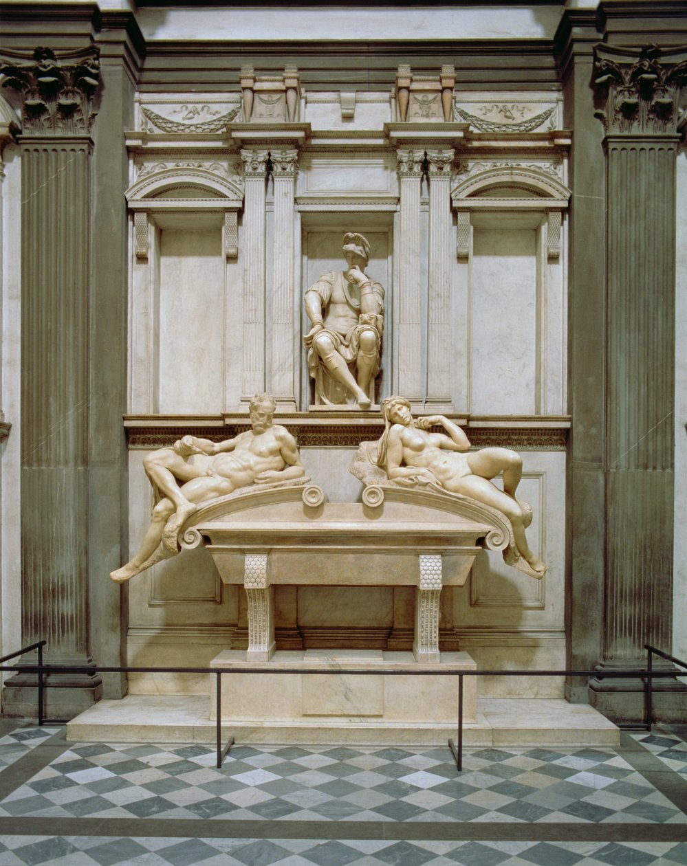 Crépuscule et Aube du tombeau de Lorenzo de Medici, conçu en 1521, sculpté en 1524-34 (marbre) - Michelangelo Buonarroti