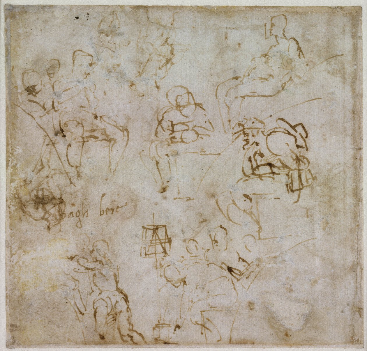 Étude de figure avec écriture, c.1511 - Michelangelo Buonarroti