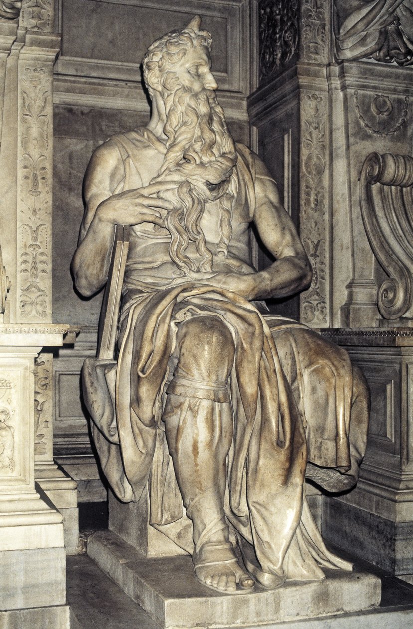 Moïse, sculpture du tombeau du pape Jules II (1453-1513) 1513-16 - Michelangelo Buonarroti