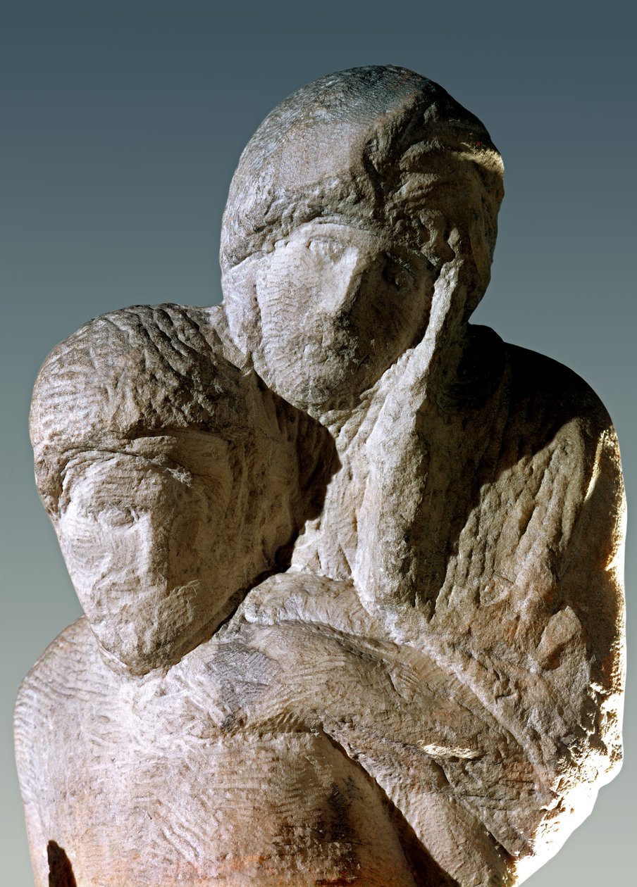 Pietà Rondanini, détail des têtes du Christ et de Marie - Michelangelo Buonarroti