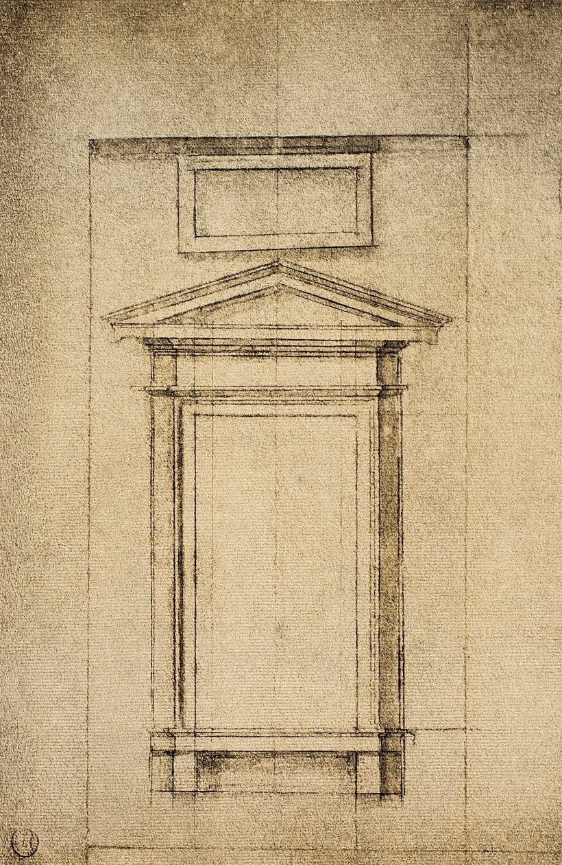 Étude pour une fenêtre du vestibule de la Bibliothèque Laurentienne - Michelangelo Buonarroti