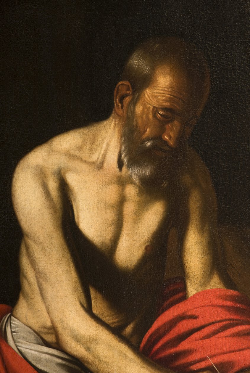 Saint Jérôme, (détail) de 3496231, 1607 - Michelangelo Merisi Caravaggio