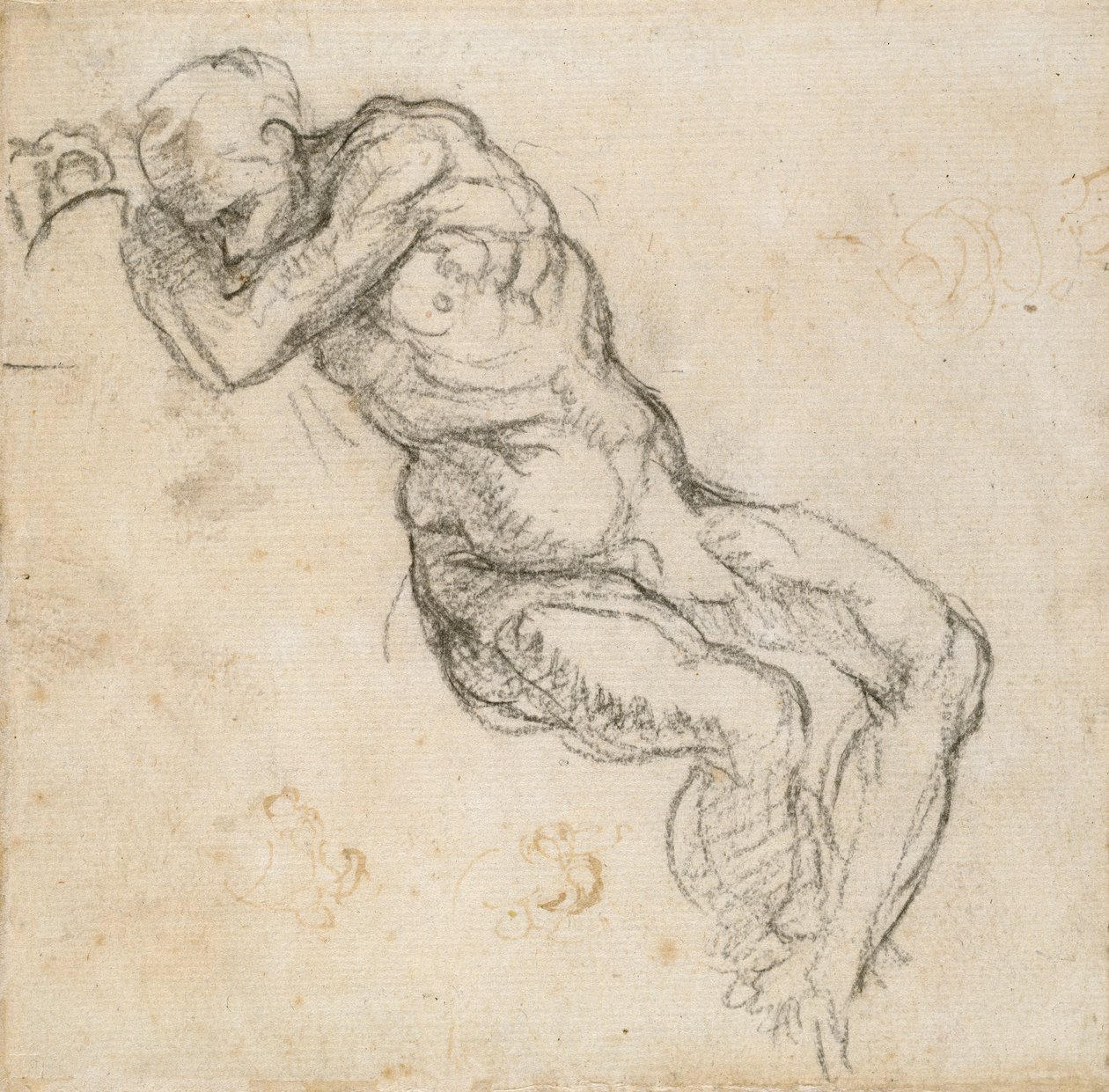 Un homme nu dormant, vers 1490-1560 - Michelangelo Buonarroti